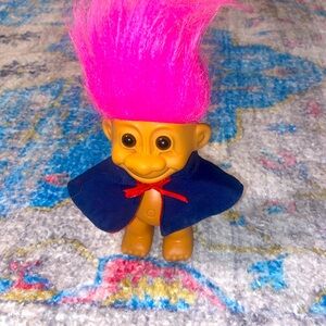 Vintage, Russ, Pink Hair, Nurse, Midwife, Troll, Doll, Figure, In, Dress, Cape,